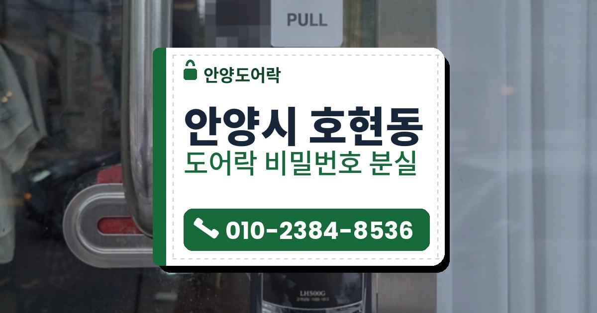 안양시 호현동 도어락 비밀번호 분실 — 안양도어락 안내 그림